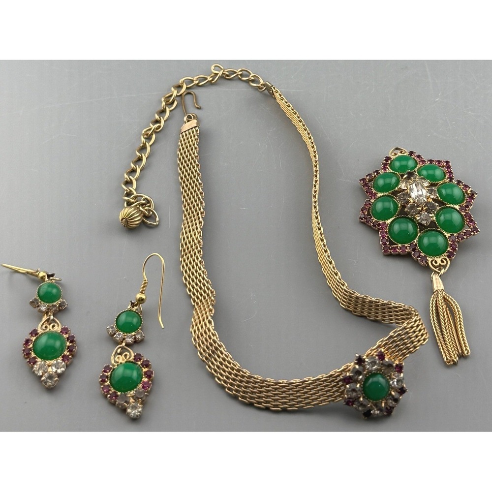 Vintage Juliana D&E Girl of Hollywood Heirloom #3114 Necklace Brooch Earrings